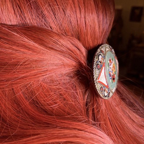 One Of A Kind Micro-mosaic Hair Barrette Or Broach  Antique main image 12